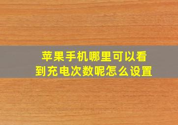 苹果手机哪里可以看到充电次数呢怎么设置