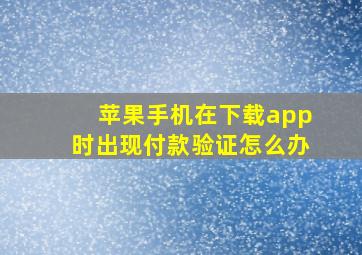 苹果手机在下载app时出现付款验证怎么办