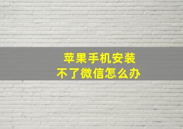 苹果手机安装不了微信怎么办