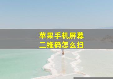 苹果手机屏幕二维码怎么扫