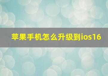 苹果手机怎么升级到ios16