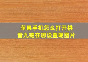 苹果手机怎么打开拼音九键在哪设置呢图片