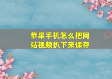 苹果手机怎么把网站视频扒下来保存