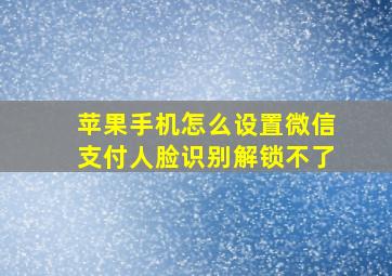 苹果手机怎么设置微信支付人脸识别解锁不了