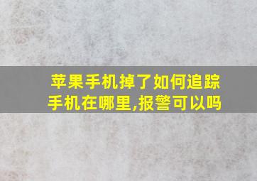 苹果手机掉了如何追踪手机在哪里,报警可以吗