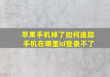 苹果手机掉了如何追踪手机在哪里id登录不了