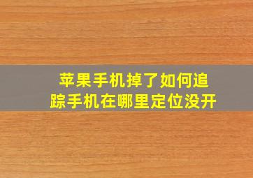 苹果手机掉了如何追踪手机在哪里定位没开