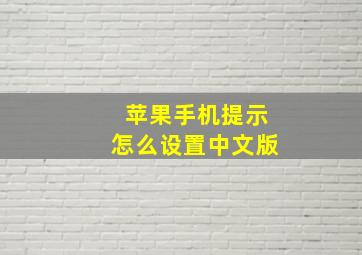 苹果手机提示怎么设置中文版