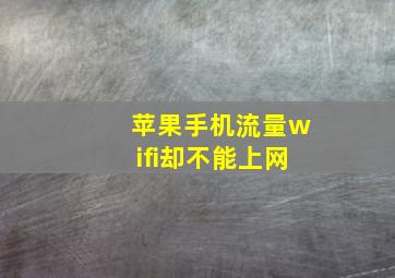 苹果手机流量wifi却不能上网