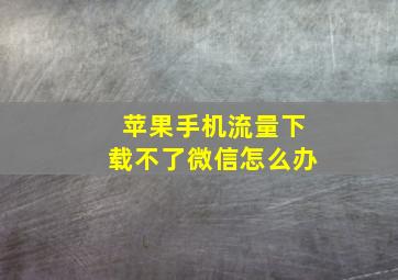 苹果手机流量下载不了微信怎么办