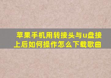 苹果手机用转接头与u盘接上后如何操作怎么下载歌曲