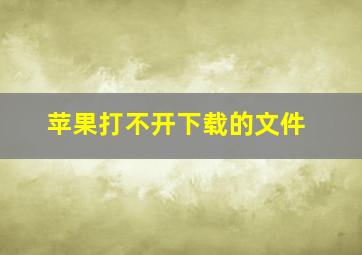 苹果打不开下载的文件