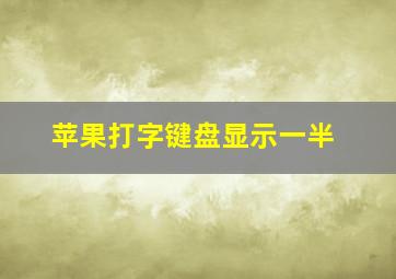 苹果打字键盘显示一半