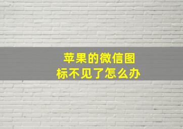 苹果的微信图标不见了怎么办