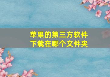 苹果的第三方软件下载在哪个文件夹