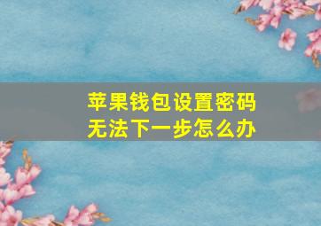 苹果钱包设置密码无法下一步怎么办