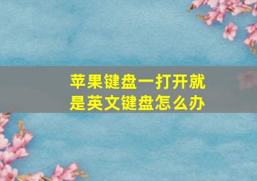 苹果键盘一打开就是英文键盘怎么办