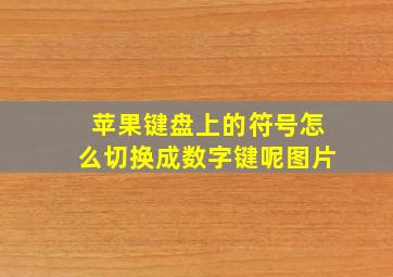 苹果键盘上的符号怎么切换成数字键呢图片