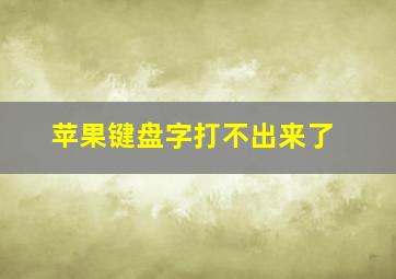 苹果键盘字打不出来了