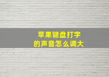 苹果键盘打字的声音怎么调大