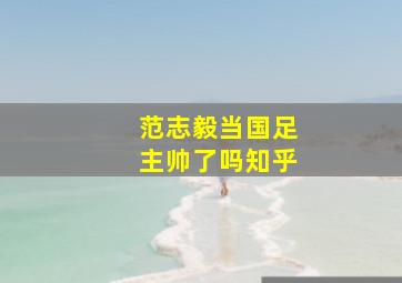 范志毅当国足主帅了吗知乎