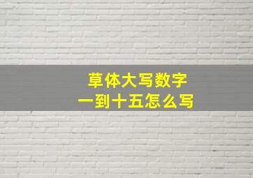 草体大写数字一到十五怎么写