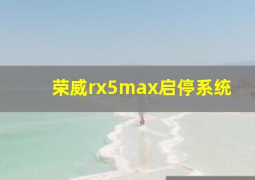 荣威rx5max启停系统