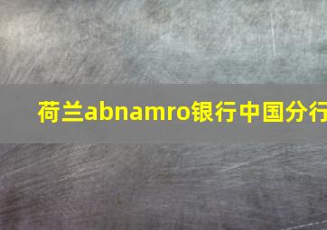 荷兰abnamro银行中国分行