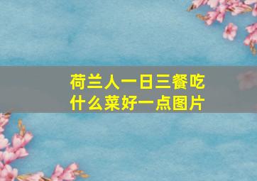 荷兰人一日三餐吃什么菜好一点图片