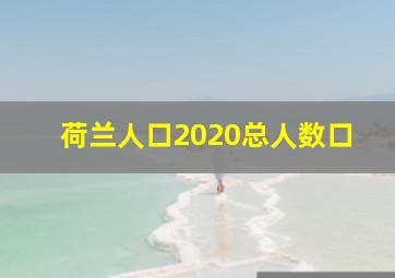 荷兰人口2020总人数口