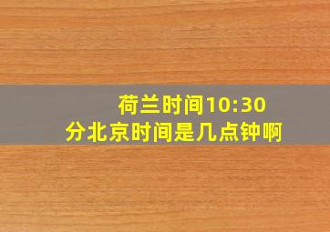 荷兰时间10:30分北京时间是几点钟啊