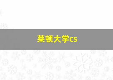 莱顿大学cs