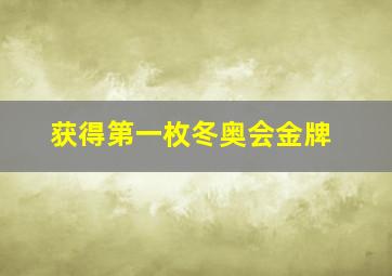 获得第一枚冬奥会金牌