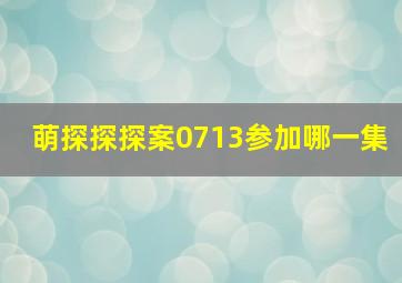 萌探探探案0713参加哪一集