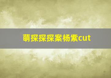 萌探探探案杨紫cut