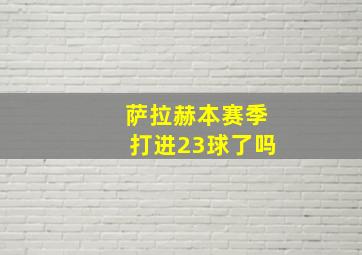 萨拉赫本赛季打进23球了吗