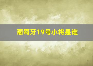 葡萄牙19号小将是谁