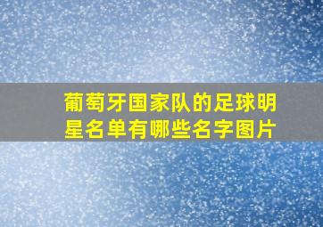 葡萄牙国家队的足球明星名单有哪些名字图片