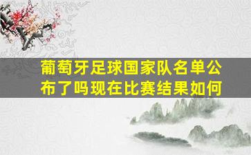 葡萄牙足球国家队名单公布了吗现在比赛结果如何