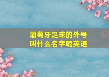 葡萄牙足球的外号叫什么名字呢英语