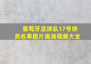 葡萄牙足球队17号球员名单图片高清视频大全