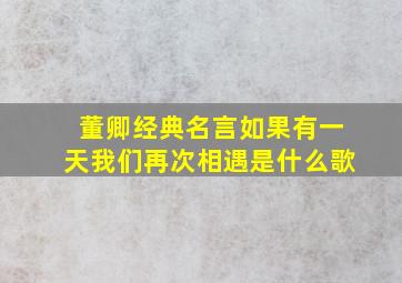 董卿经典名言如果有一天我们再次相遇是什么歌