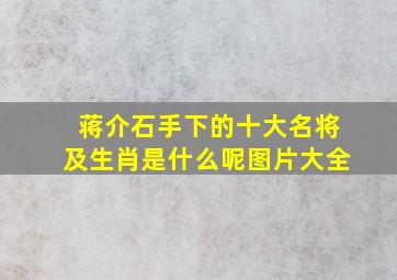 蒋介石手下的十大名将及生肖是什么呢图片大全