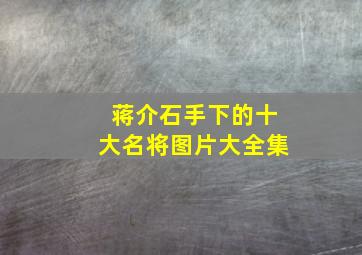 蒋介石手下的十大名将图片大全集