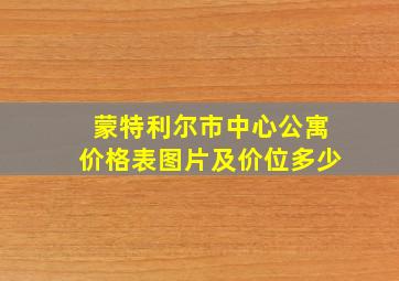 蒙特利尔市中心公寓价格表图片及价位多少