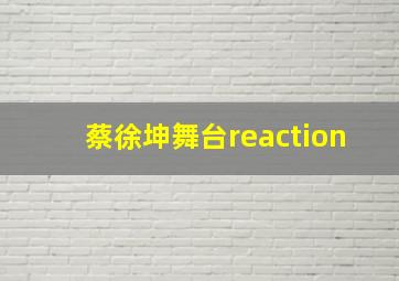 蔡徐坤舞台reaction