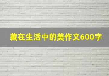 藏在生活中的美作文600字