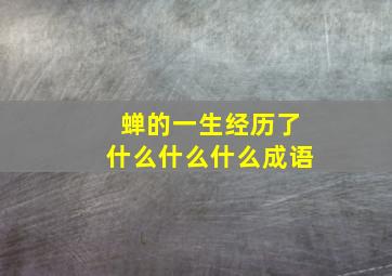 蝉的一生经历了什么什么什么成语