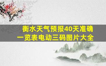 衡水天气预报40天准确一览表电动三码图片大全