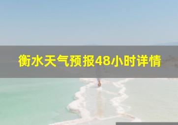 衡水天气预报48小时详情